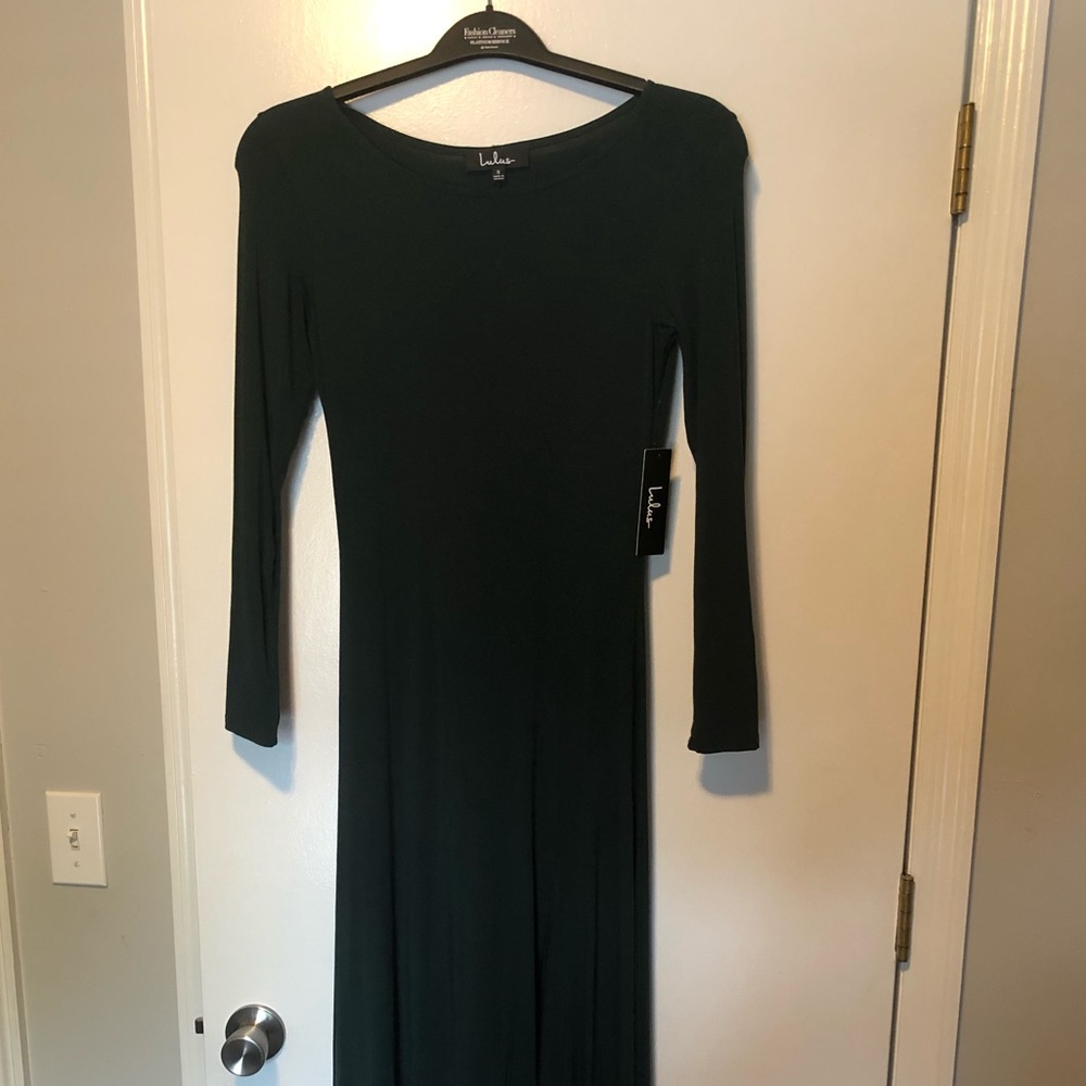 Forrest Green Long Sleeve Maxi Dress
